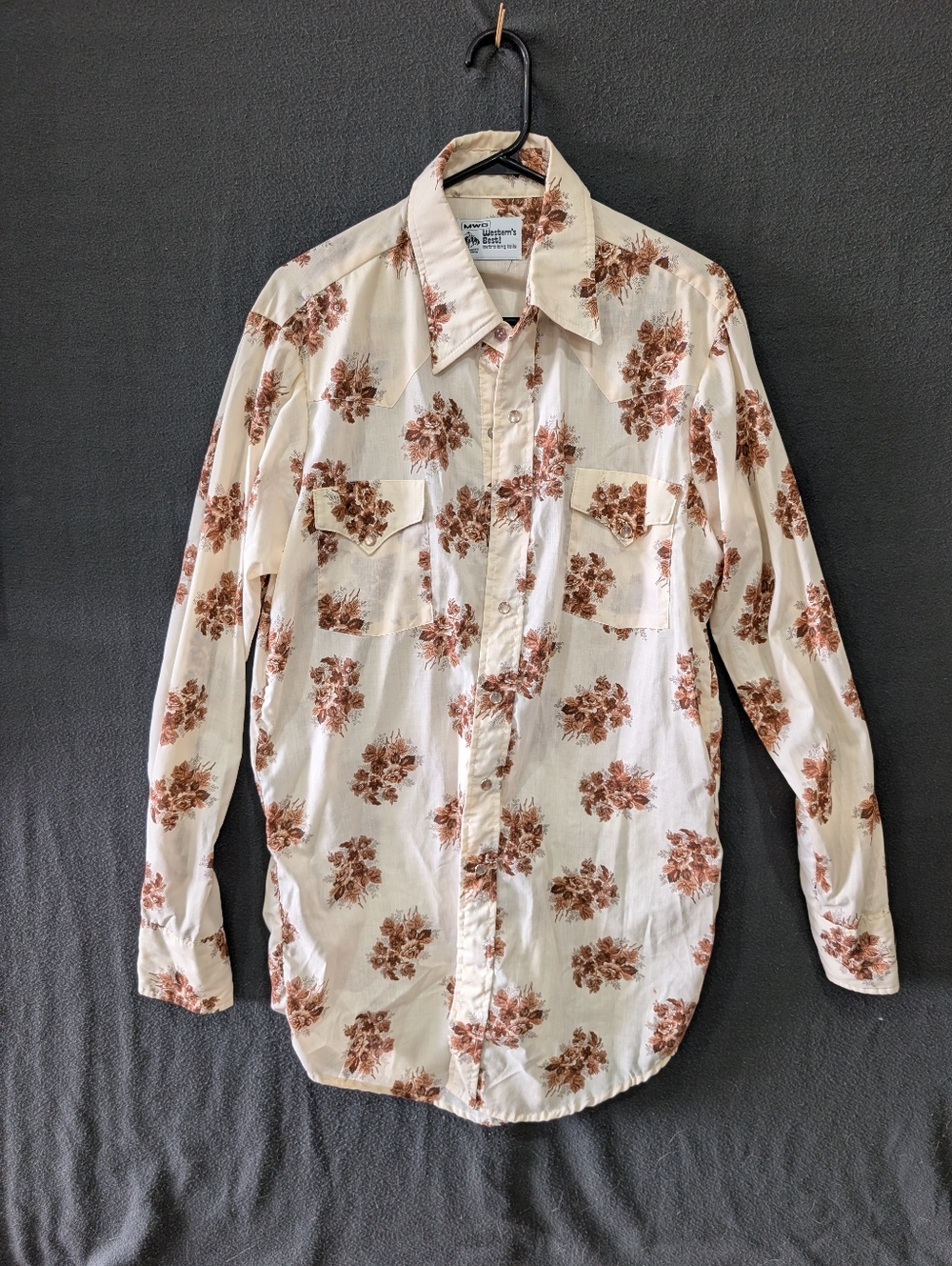 MWG Floral Print Pearl Snap Vintage Western Shirt - Men's Size M